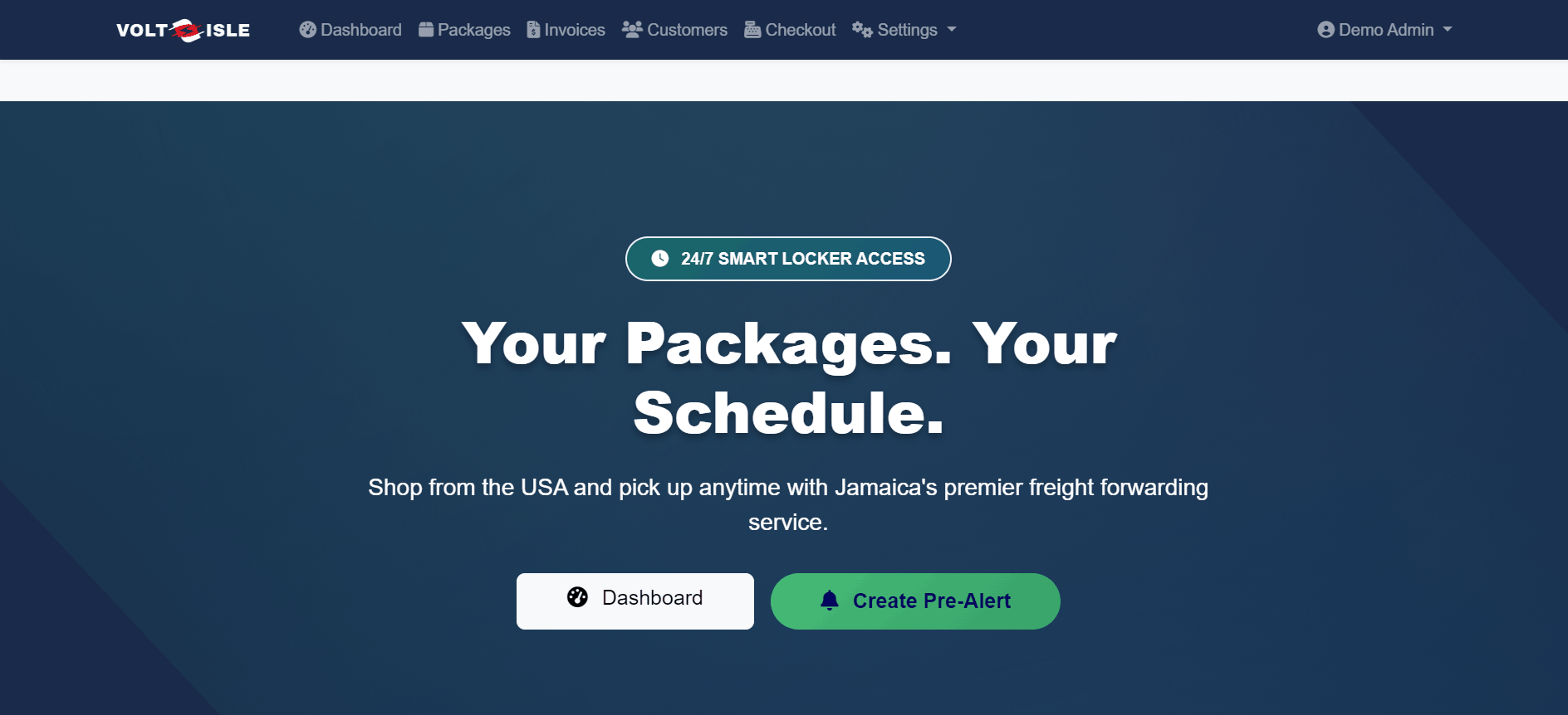 VoltIsle Courier — Complete Freight-Forwarding & Parcel Management Platform